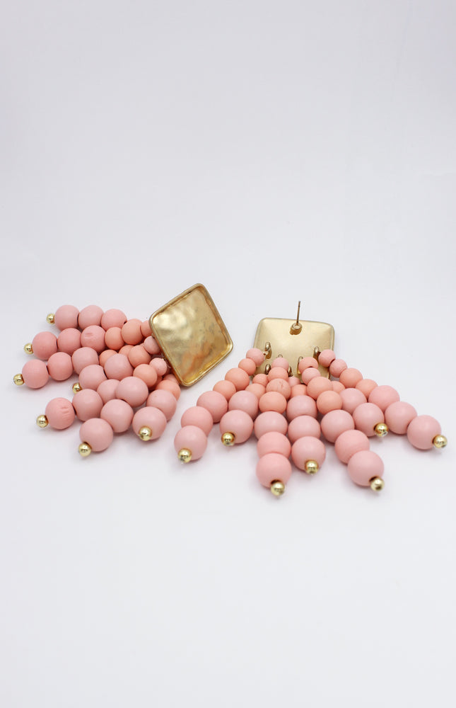 wood beads earrings