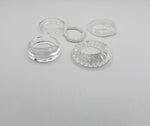Clear Acrylic 5 Piece Ring Set