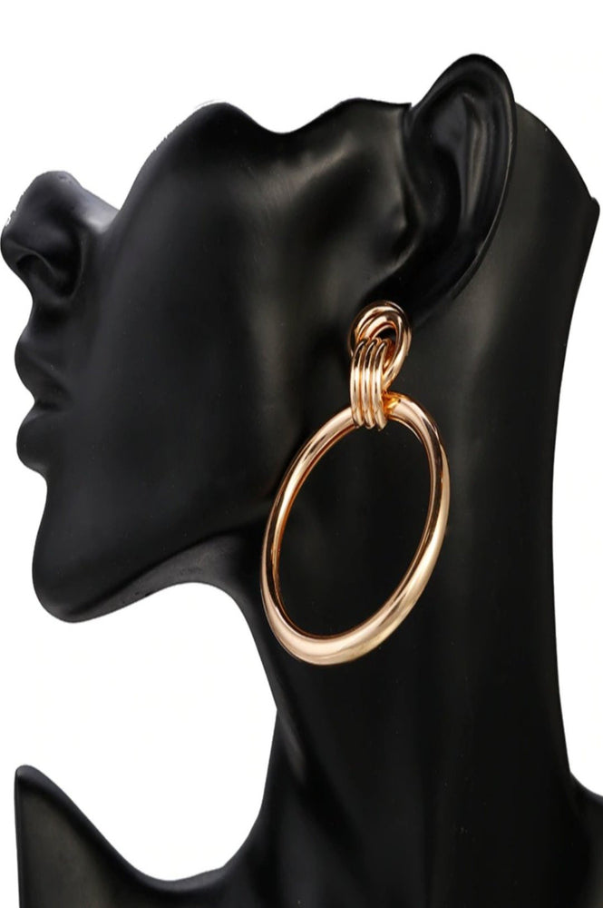 knot pendant earring gold