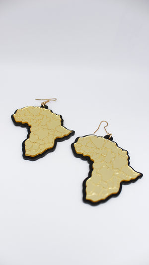 Africa Map Pendant Earring